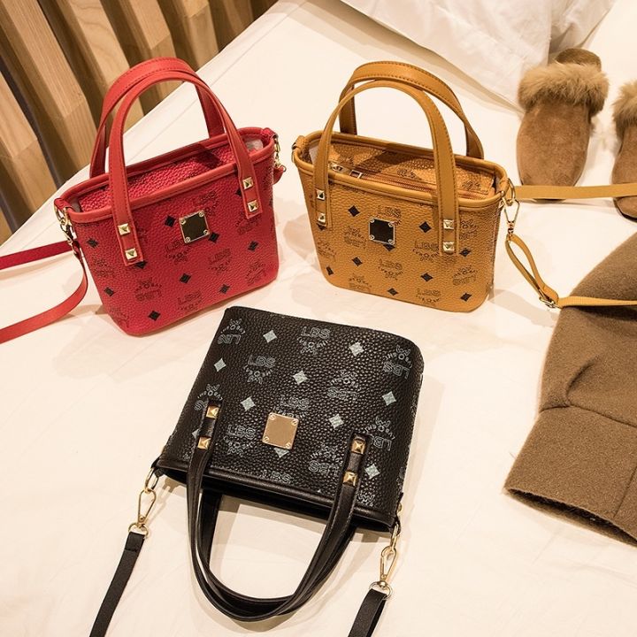 mousoon-กระเป๋าสตรีสีแดงสุทธิพิมพ์ย้อนยุคแบบพกพาถังกระเป๋าสร้างสรรค์เหรียญแบบพกพาขนาดเล็กกระเป๋า