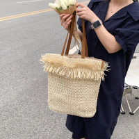 Women Straw Shoulder Totes Bag Summer Beach Clutch for Girl Female Hand- Shopper Bag Large Capacity Casual Holiday Handbags