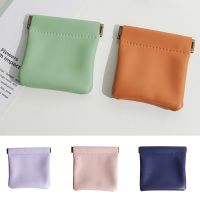 Automatic Closing Storage Pouch Leather Cable Organizer Bag Sealing Coins Keys Organizer Bag Jewelry Earphone Lipstick Pouch