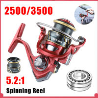 LO【Ready Stock】Original 2500/3500 Spinning Reel 5.2:1รอกตกปลาความเร็วสูง5 + 1BB โลหะ Spool Handle ปลาคาร์พปลาเทราท์น้ำจืดน้ำเค็มอุปกรณ์ตกปลา