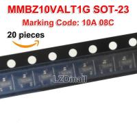 20pcs MMBZ10VALT1G SOT-23 10V SMD Zener TVS Diode Transient Voltage Suppression Marking Code 10A 08C