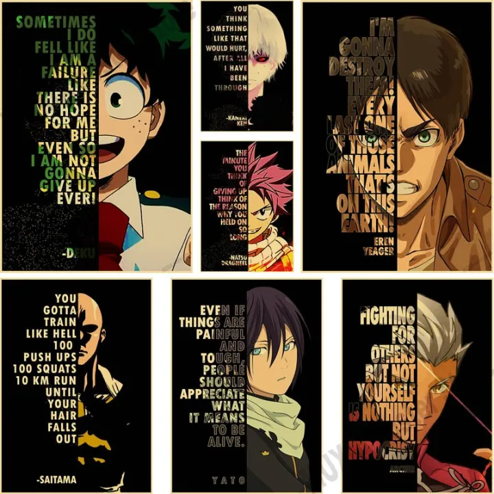 Vintage Anime Quotes Poster Classic Anime Character Posters Kraft Paper Text Art Painting for Home Bedroom Bar Cafe Decor | Lazada PH Vintage Anime Quotes Poster Classic Anime Character Posters Kraft Paper Text Art Painting for Home Bedroom Bar Cafe Decor | Lazada PH