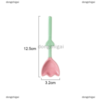 dongchigai 1PC TULIP shaped ช้อนเซรามิค3D ดอกไม้ช้อนกาแฟอาหารเช้าช้อนขนม