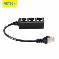 [Vktech] RJ45สายเคเบิลอีเทอร์เน็ตแยกชาย1คนกับส่วนขยายเครือข่ายพอร์ต LAN 3หญิง