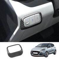 jumouyou050600007 Car Interior Carbon Fiber Headlight Adjustment Switch Decoration Cover Trim for Hyundai I10 2021 2022