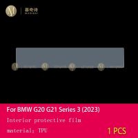 ชุดอุปกรณ์เสริมสำหรับติดตั้งป้องกันแผ่นฟิล์มกันรอยรถชุด TPU แบบมองไม่เห็นคอนโซลกลางภายในรถ2023 3ชุด G21 G20 BMW สำหรับ