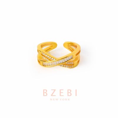 [COD]Bzebi แหวนเพชร ทอง 18K แหวนทองแท้ แหวนผู้หญิง แหวนเพชร แหวนทอง แหวนทองชุบ แหวนทองคำ สไตล์เกาหลี กันสนิม ปรับได้ เครื่องประดับแฟชั่น สําหรับผู้หญิง เครื่องประดับพรีเมี่ยม คุณภาพสูง พร้อมกล่อง 1092r