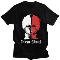 ผู้ชายคุณภาพสูงแฟชั่น Tokyo Ghoul เสื้อยืดผู้ชาย Crewneck แขนสั้น Kaneki Ken T เสื้อ Manga Graphic Tshirt ผ้าฝ้าย Streetwear Tee Tops