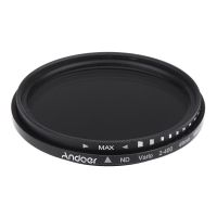 Andoer 49mm ND Fader Neutral Density Adjustable ND2 to ND400 Variable Filter for Canon Nikon DSLR Camera