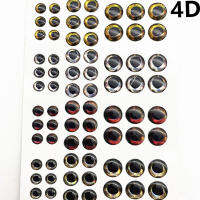 Laogeliang 72pcs 6mm 8mm 10mm domed 4D 5D Fishing Lure Eyes ASSORTED ปลาเทียมตาสำหรับ Fishing lures