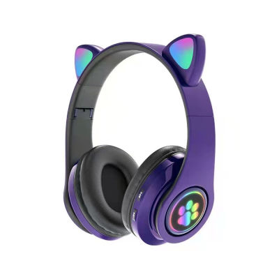 Wireless Bluetooth Headphones B39 Colored LED Lights Gaming Over-Ear Headset Stereo Headphone with mp3 Player Foldable Earphone