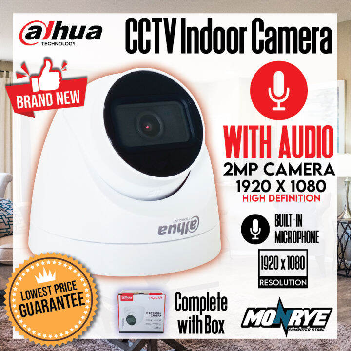 DAHUA - BRAND NEW INDOOR CCTV CAMERA WITH AUDIO- 2MP - 1920 x 1080 HIGH ...