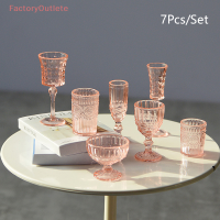 FactoryOutlete?Cheap? 7ชิ้น/เซ็ต1:6 dollhouse Miniature Water CUP แกะสลักไวน์แก้วแชมเปญรุ่น KITCHEN Furniture Decor ตุ๊กตาบ้านอุปกรณ์เสริมแกล้งของเล่น