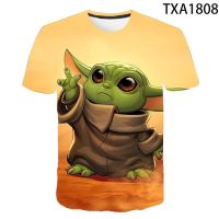 2023 NEWNew Baby Yoda เสื้อยืดเด็กผู้หญิง Clotdes ฤดูร้อนแขนสั้น T เสื้อ Casual Streetwear อะนิเมะ Tee เสื้อ