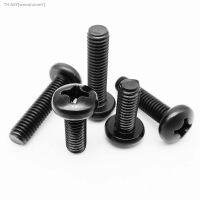 ☢ 1/20pcs M5 M6 M8 Black 304 Stainless Steel Cross Recessed Round Phillips Pan Head Screw Bolt Diameter 5mm 6mm 8mm Length 5-100mm