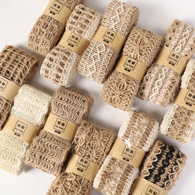 2M/Lot Natural Jute Burlap Ribbon Diy Gift Warrping Hemp Vintage Ribbon Festival Festival Decoration Party Crafts Gift Wrapping  Bags