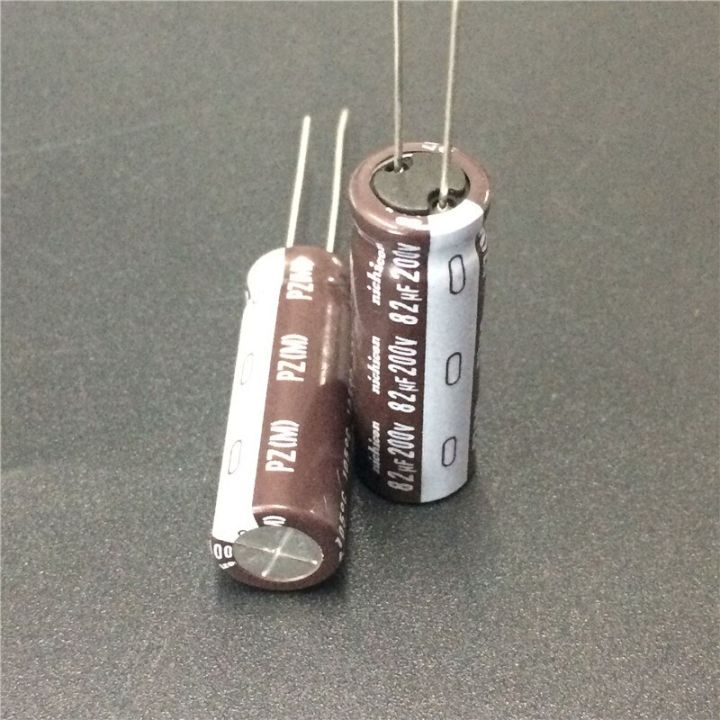 5pcs-82uf-200v-nichicon-pz-10x30mm-high-ripple-current-200v82uf-aluminum-electrolytic-capacitor