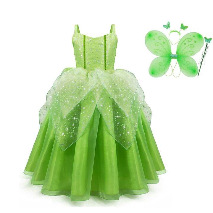 jeansame-dress-สาวดอกไม้นางฟ้าแต่งตัวเด็กเจ้าหญิง-tinkerbell-ทิงเกอร์เบลล์ชุดที่มีปีกฮาโลวีนเจ้าหญิงเครื่องแต่งกายเอลฟ์พรรคชุด