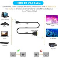 [LUNA electronic accessories] HDMI2VGA 1080จุด HDMI เป็น VGA เคเบิ้ลแปลง6ฟุต1.8เมตร HDMI ชายกับ VGA ชายอะแดปเตอร์แปลงสำหรับแท็บเล็ตแล็ปท็อปพีซีทีวี