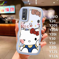 เคสโทรศัพท์น่ารักขอบคลื่น JieFie สำหรับ VIVO Y20 / Y20S / Y20A / Y20i / Y12S / Y12A / Y30 / Y50 / Y30i การ์ตูน Hello Kitty เคสโทรศัพท์ซองนุ่มกันกระแทก