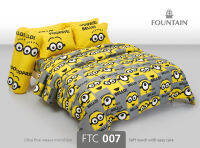 เซตผ้านวม พร้อม ผ้าปู 3.5ฟุต 5ฟุต 6ฟุต Fountain ฟาวเท่น มินเนียน Minion Ftc.007 Gardenbed