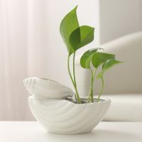 Flowing Water Home Decoration, Ceramics Desktop Circulation Water Fountain, Table Mini Fish Tank, Pet Drink Bowl Green Plant Pot