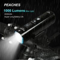 PEACHES Bike Light 5 Modes Smart Sensing Aluminum Alloy 1000 Lumens Bike Lamp Bicycle Headlight LED Flashlight Bike Accessories