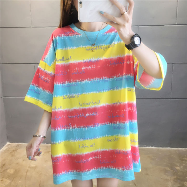 2021-summer-new-couple-womens-clothing-korean-style-loose-half-sleeve-net-red-top-clothes-ins-style-short-sleeve-t-t-shirt