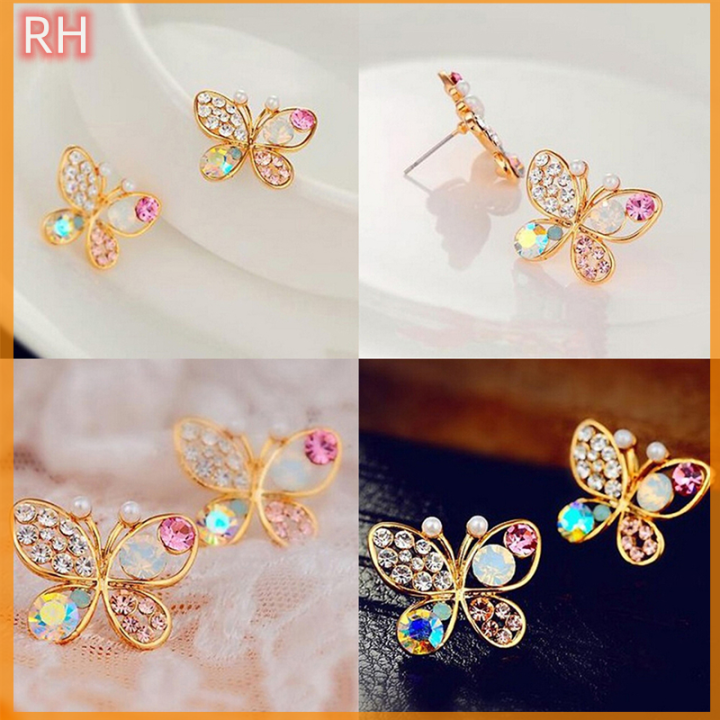 ของขวัญผู้หญิงเก๋ๆ-anting-giwang-ผีเสื้อกลวงพลอยคริสตัลน่ารักจาก-ranghe