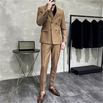 Mens double breasted hot sale suit sale