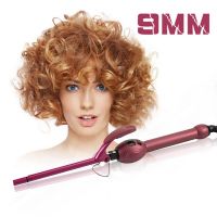 【LZ】卐  9mm unissex ferro de ondulação do cabelo varinha profissional super turmalina cerâmica barril pequeno fino pinças rolo cabelo modelador crimper ferro