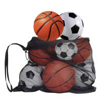 Mesh Soccer Ball Bag Extra Large Drawstring Basketball Storage Bag with Zipper Pocket Volleyball Football Net Pack Gym Bags