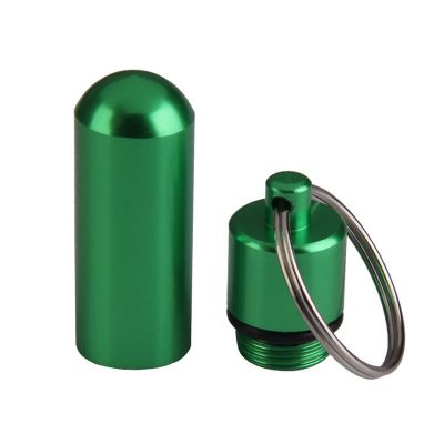 Portable Small Cute Mini Prescription Pill Container Keychain Box Waterproof Aluminum Pill Box Outdoor Emergency Pill BottleAdhesives Tape