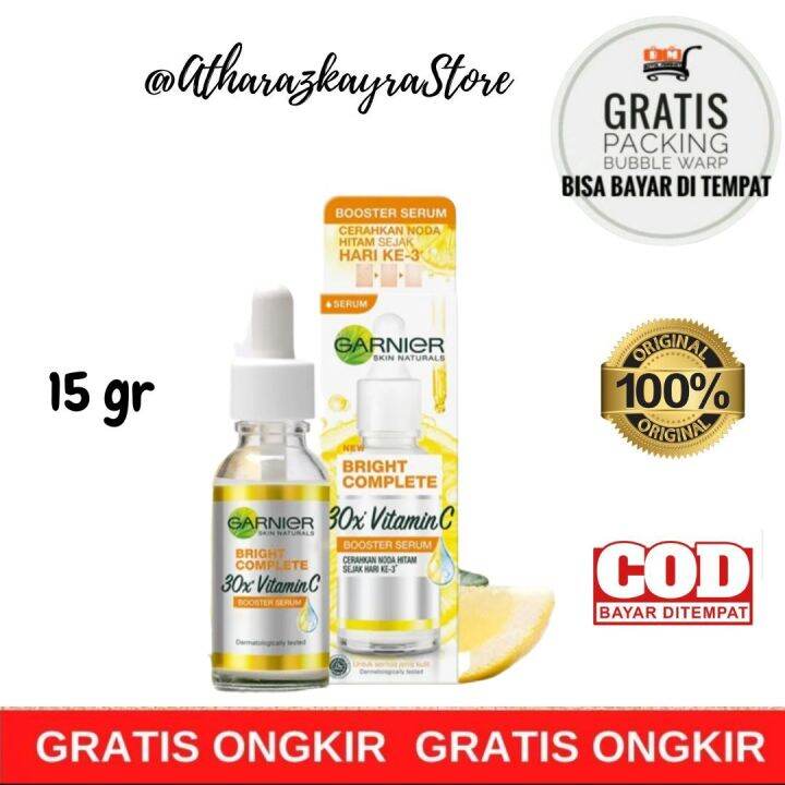 Serum Wajah Garnier Bright Complete Booster Serum 30x Vtamin C 15 ml