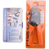 1Pc Electrical Ratchet Crimping Plier with 800Pcs Wire Stripper Crimper Terminal 0.25-6.0mm2 24-10 AWG