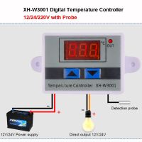 ตัวควบคุมอุณหภูมิ W3001แอลอีดีเทอร์โมเทอร์โมเทอร์โมสเตอร์12V/24V/220V Termostato De Temperatura Y Calor, Interruptor De Sonda