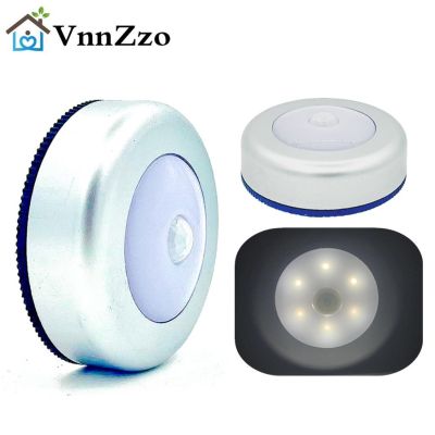 【CC】 Round Sensor Night Battery Powered Cabinet Lamp Bedside Lights Bedroom Closet Lighting