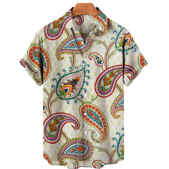 เสื้อเชิ้ตฮาวายสำหรับผู้ชาย-เดรสลำลอง2023เสื้อ3d-แฟชั่นนำเข้าเสื้อผ้าเม็ดมะม่วงหิมพานต์พิมพ์ลายดอกเดี่ยว