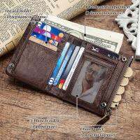 New RFID Men Wallet Blocking Protection Anti-Theft Scan Male Leather Biflod Short Wallet Zipper Coin Case Pouch Casual Money Bag