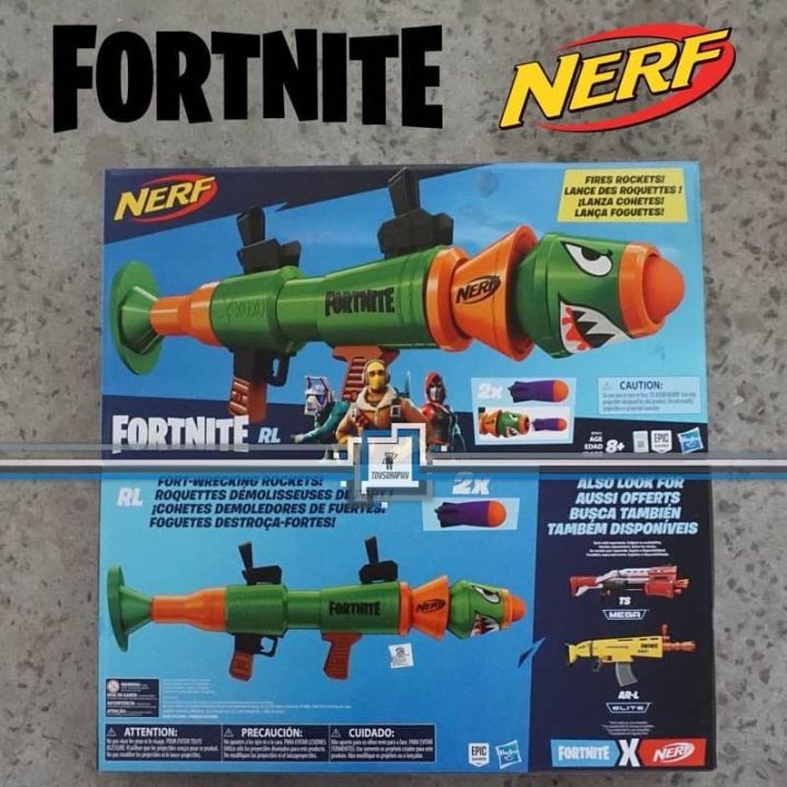 Nerf Fortnite RL Blaster with 2 Official Nerf Fortnite Rockets 