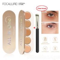 Focallure พาเล็ทคอนซีลเลอร์พร้อมแปรงปกปิดน้ำหนักเบาปกปิดผิวได้อย่างอิสระรองพื้นใบหน้าเมคอัพเมคอัพคอสเมติกส์