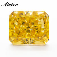 สีเหลือง4K Radiant Crushed Ice Cut Cubic Zirconia High Carbon Diamond CZ Stones Top Quality