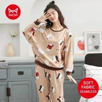 【JH】MIIOW Pajamas Female Winter Cartoon Cotton Loungewear Sets Cute Comfortable Sleepwear Loose Long Sleeve Clothes Free Shipping