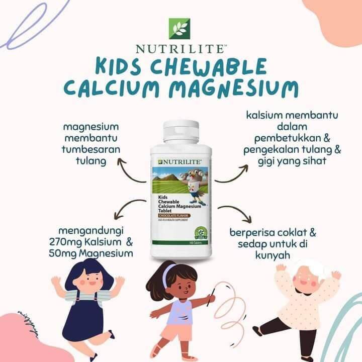 Nutrilite Kids Chewable Calcium Magnesium Tablet 100Tab / Nutrilite