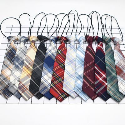 Ladies JK Small Tie Automatic Adjustable Lazy ins Trendy Plaid Uniform School Preppy Style Various Styles