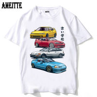 รถ JDM ผสม Skyline R34 Silvia S15เสื้อยืดวินเทจฤดูร้อนผู้หญิงแขนสั้นไดรฟ์คลาสสิกตำนานรถฮิปฮอปบอยประเดิม