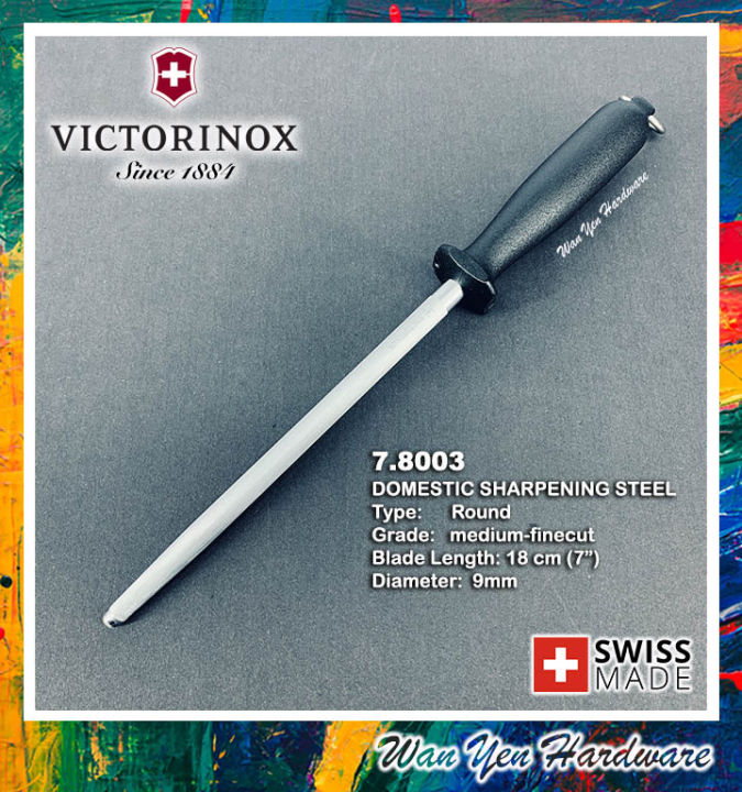 Victorinox Sharpening Steel Rod Sharpener (7 Inch Round Regular