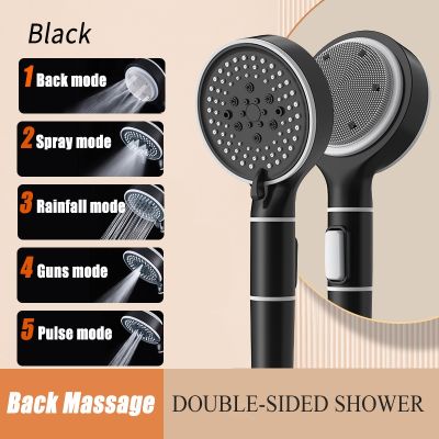 5 Modes Sided Massage Filter Shower 11cm Big Panel Pressure Showerhead with Stop Accessories