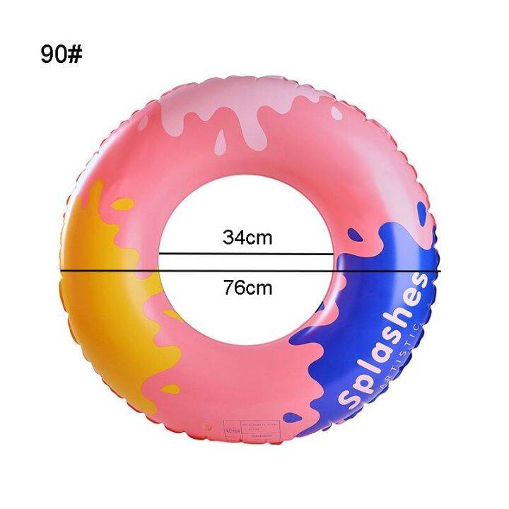 Colorful Splashes Ink Art Swimming Ring Adult Inflatable Swimming ...