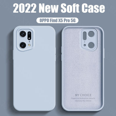 Soft Case สำหรับ OPPO Find X5 Pro 5G ใหม่ Original เคสโทรศัพท์ Liquid ซิลิโคนออกแบบปลอกกันกระแทกเลนส์กล้อง Protector ฝาหลัง -E2